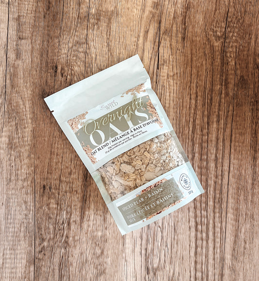 Spiced Pear + Raisin Overnight Oats